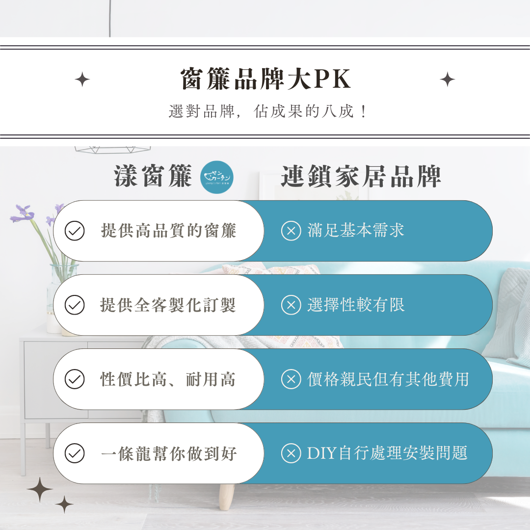 連鎖家居品牌vs漾窗簾專門店的差別